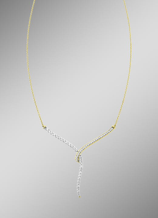 Halsketten - Elegante Halskette mit 53 Brillanten, in Farbe  Ansicht 1