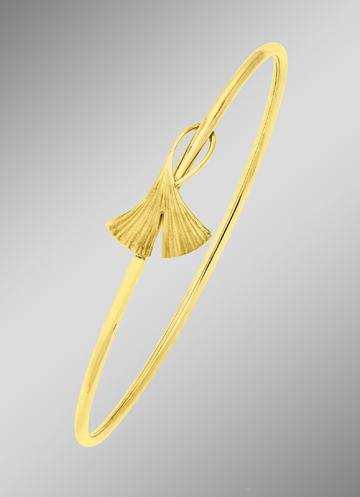 - Eleganter Armreif mit Glücksbringer Ginkgoblatt, in Farbe  Ansicht 1
