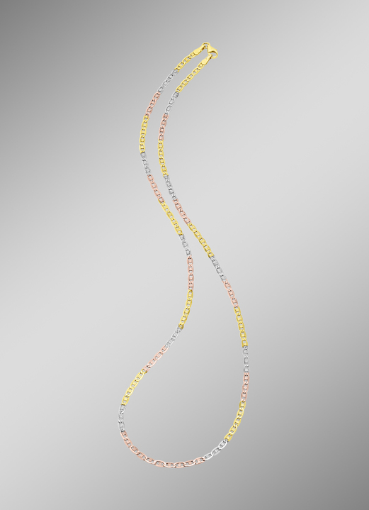Halsketten - Elegante Garnitur in Tricolor, mit Karabiner, in Farbe , in Ausführung Halskette, 45 cm lang Ansicht 1