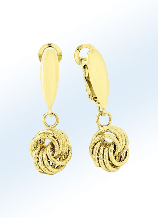 - Schicke Ohrringe aus Gold, in Farbe  Ansicht 1