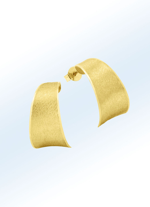 - Moderne Ohrstecker aus Gold, in Farbe  Ansicht 1