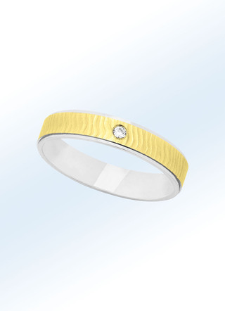 Brillant Trauring in Bicolor