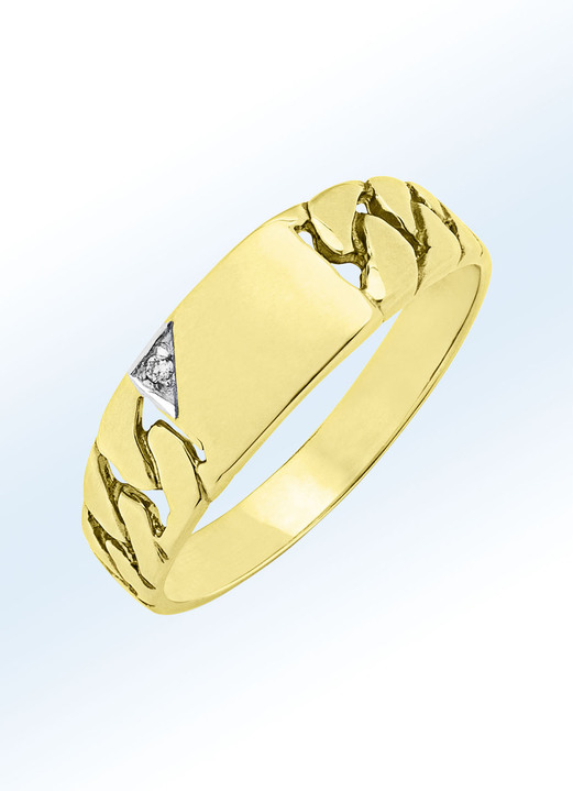 Ringe - Herrenring  mit Diamant, zur Gravur geeignet, in Größe 180 bis 240, in Farbe  Ansicht 1