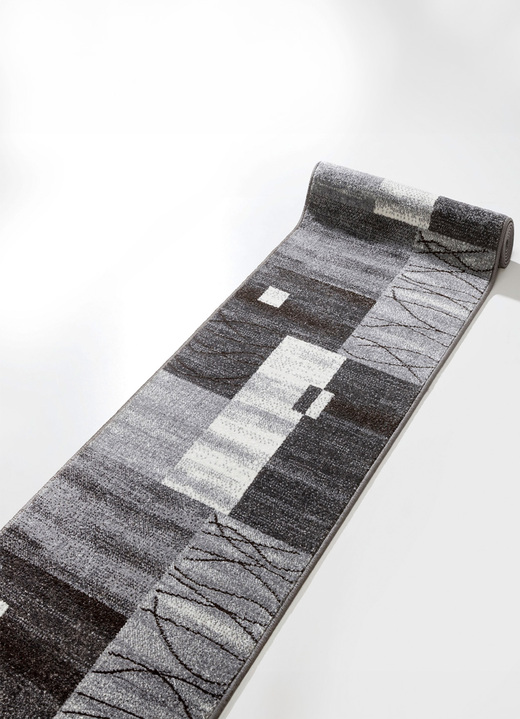 Läufer & Stufenmatten - Abwechslungsreich dessinierte Läufer in Wunschlänge, in Größe 102 (Läufer, 67 cm breit) bis 106 (Läufer, 100 cm breit), in Farbe GRAU Ansicht 1