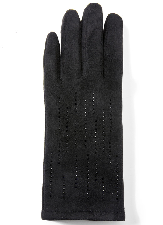 - Damen-Handschuh aus weichem Elastikmaterial, in Farbe SCHWARZ Ansicht 1