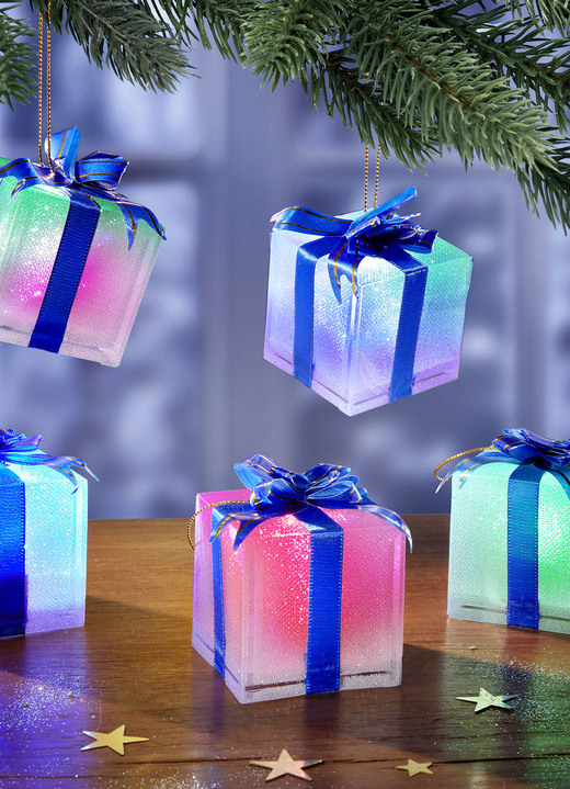 Weihnachten - LED Deko-Geschenkbox  5er-Set, in Farbe BUNT