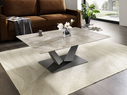 Couchtisch mit Keramikoberfläche in Mamor-Optik