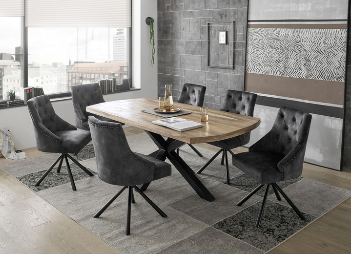 - Esszimmermöbel in moderner Optik, in Farbe AUBERGINE, in Ausführung 2er-Set Stühle Ansicht 1