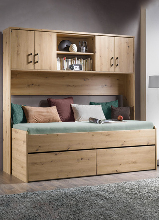 Bettüberbau oder Bett für Zimmer mit geringem Platzangebot