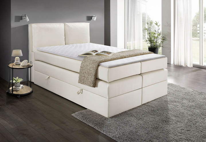 Boxspringbetten - Boxspringbett mit Doppelfederung, in Farbe CREME Ansicht 1