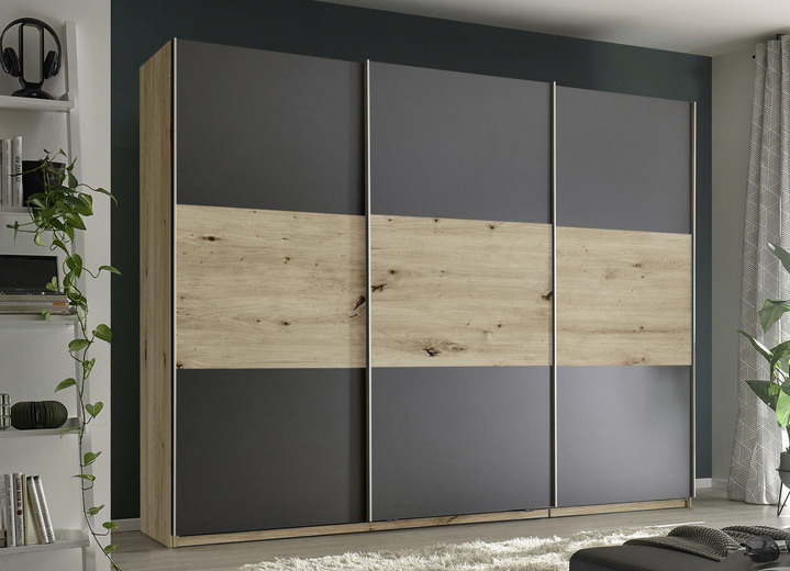 Schlafzimmerschränke - Schwebetürenschrank mit 6 Innenschubladen, in Farbe ARTISAN EICHE-GRAFIT Ansicht 1