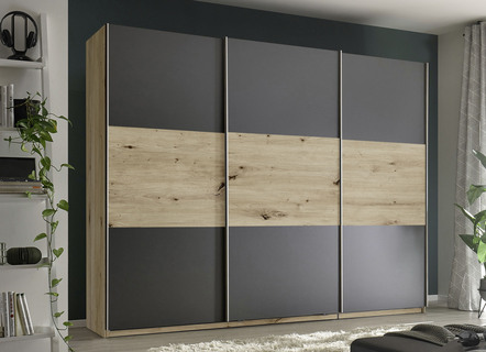 Schwebetürenschrank mit 6 Innenschubladen