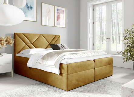 Boxspringbett mit Bettkasten und Topper
