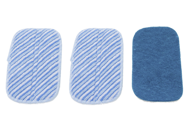 Haushalt - Ersatzpads, 3-teilig, für den Livington Multi Scrubber, in Farbe BLAU-WEISS