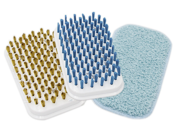 - Bürstenset, 3-teilig, für den Livington Multi Scrubber, in Farbe BLAU-WEISS