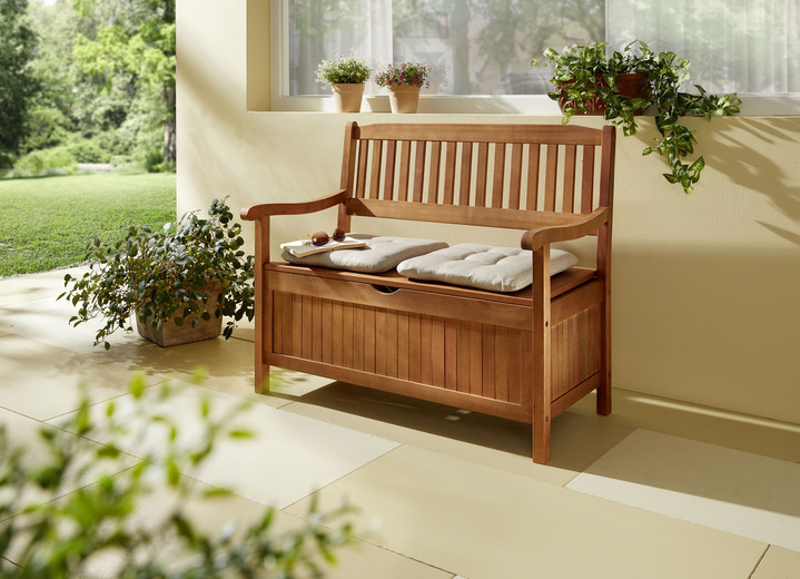 Gartenmöbel - Gartenbank aus Eukalyptusholz, in Farbe BRAUN, in Ausführung 2-Sitzer Ansicht 1