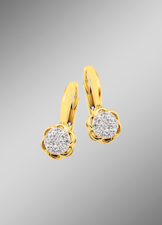 Ohrschmuck - Ohrringe mit Diamanten, in Farbe  Ansicht 1