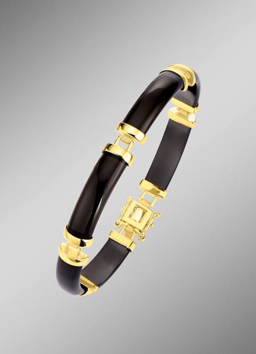 - Armband mit schwarzem Obsidian, in Farbe  Ansicht 1