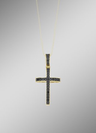 Kreuz-Anhänger mit schwarzen Zirkonia