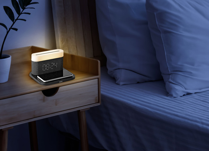 - Wecker mit LED-Lampe, in Farbe SCHWARZ Ansicht 1