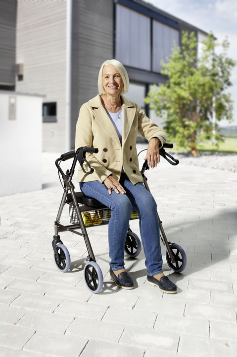 Rollatoren & Rollstühle - Rollator XXL mit hochwertigem Stahlgestell, in Farbe ANTHRAZIT Ansicht 1