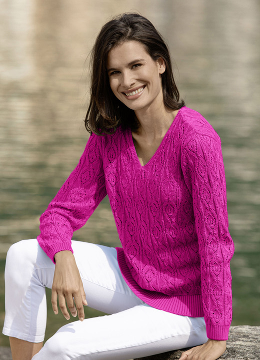 - Pullover im Mustermix, in Größe 036 bis 052, in Farbe PINK