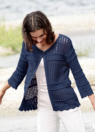 Strickjacke mit Ajourmuster