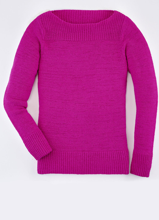 Langarm - Pullover aus Bändchengarn, in Größe L(44/46) bis XS(32/34), in Farbe PINK Ansicht 1