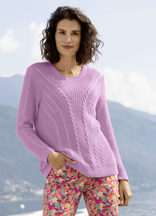 Pullover - Pullover mit nachhaltig recycelter Baumwolle, in Farbe FLIEDER