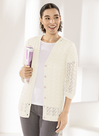 Strickjacke mit Ajourmuster