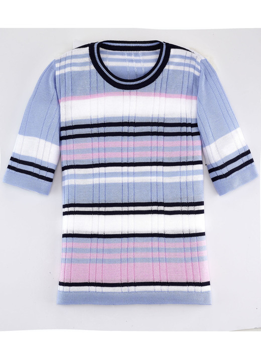 Pullover & Strickmode - Pulli mit Ringeldessin, in Größe 038 bis 052, in Farbe BLEU-MARINE-MULTICOLOR Ansicht 1