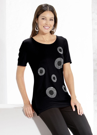 Shirt mit Rundhalsausschnitt in 2 Farben