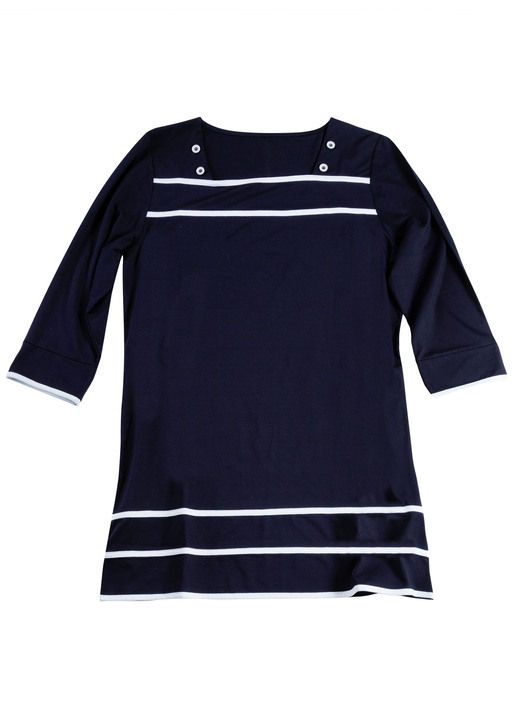3/4-Arm - Longshirt mit Karree-Ausschnitt in 3 Farben 3/4-Arm - Longshirt mit Karree-Ausschnitt in 3 Farben, in Größe 038 bis 054, in Farbe MARINE