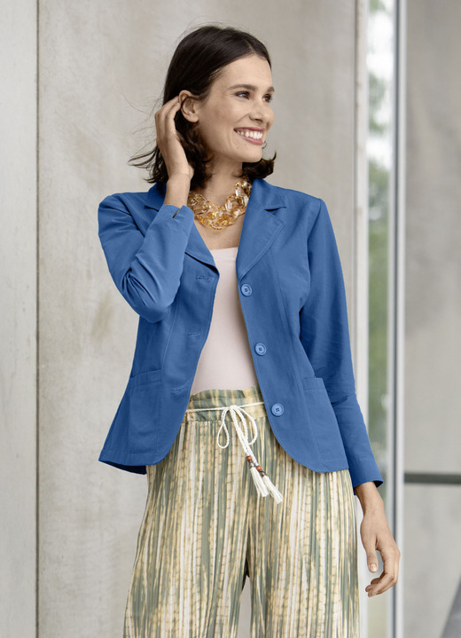 Blusen - Blusenjacke mit Schulterpolster Blusen - Blusenjacke mit Schulterpolster, in Größe 034 bis 050, in Farbe ROYALBLAU