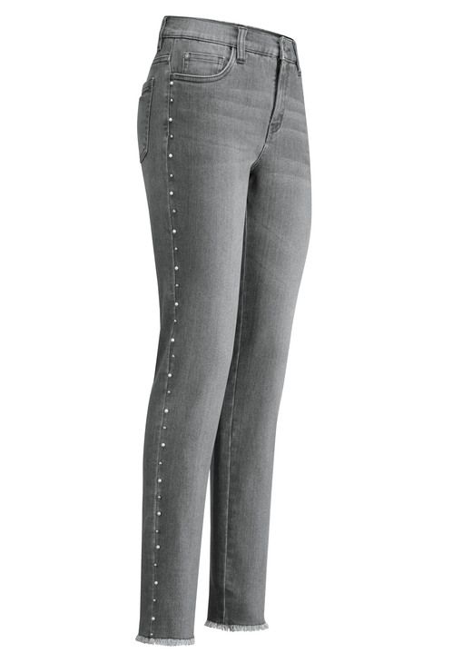 Hosen - Edel-Jeans mit tollen Zierperlen, in Größe 017 bis 050, in Farbe ANTHRAZIT Ansicht 1