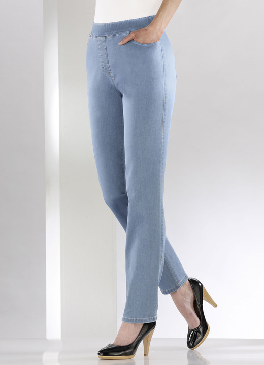 Hosen in Schlupfform - Bauchweg-Jeans in Schlupfform, in Größe 018 bis 245, in Farbe HELLBLAU Ansicht 1