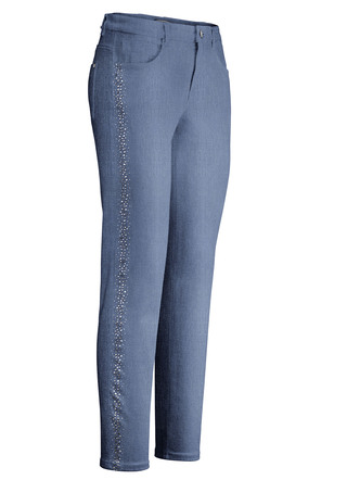 Edel-Jeans mit effektvollen Strasssteinen