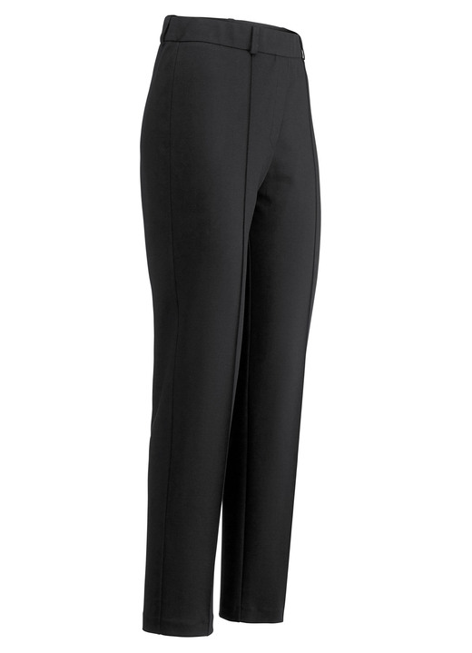 Hosen in Schlupfform - Jerseyhose mit abgesteppten Biesen, in Größe 017 bis 052, in Farbe SCHWARZ Ansicht 1