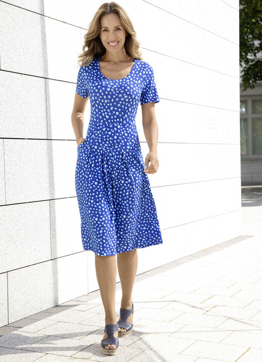 Kleider - Kleid mit 2 Einschubtaschen Kleider - Kleid mit 2 Einschubtaschen, in Größe 036 bis 054, in Farbe BLAU-TÜRKIS
