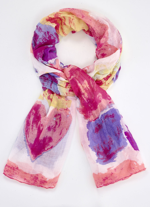 - Schal mit Fantasiedessin, in Farbe CREME-BUNT Ansicht 1