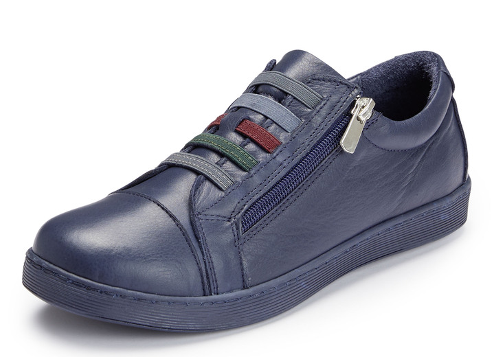 Slipper & Schnürschuhe - Andrea Conti Sneaker mit bunten Gummibändern, in Größe 036 bis 042, in Farbe DUNKELBLAU Ansicht 1