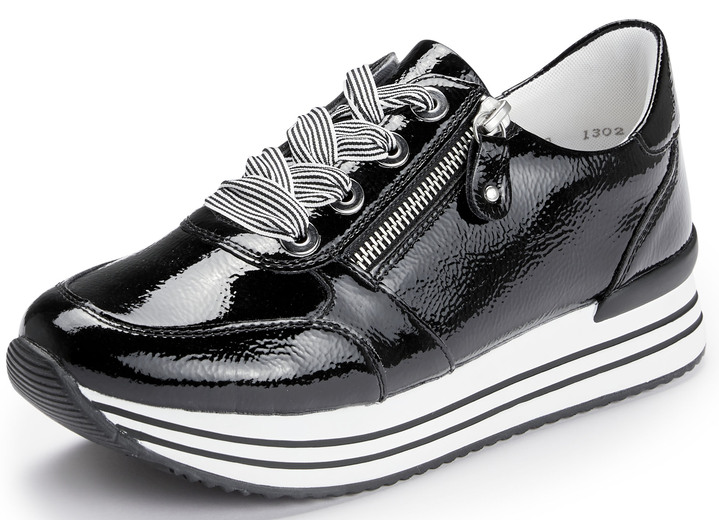 Slipper & Schnürschuhe - Remonte Sneaker mit effektvoller Schnürung, in Größe 036 bis 042, in Farbe SCHWARZ Ansicht 1
