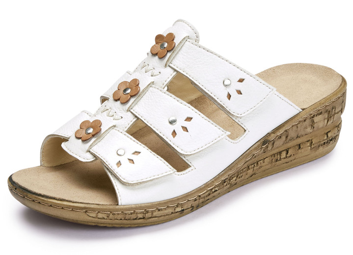 - Gemini Pantolette mit verstellbaren Klettspangen, in Größe 036 bis 042, in Farbe ECRU Ansicht 1