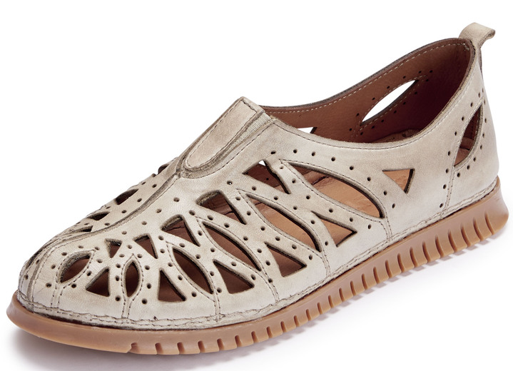 - Gemini Slipper aus schattiertem Nappaleder, in Größe 036 bis 042, in Farbe BEIGE Ansicht 1