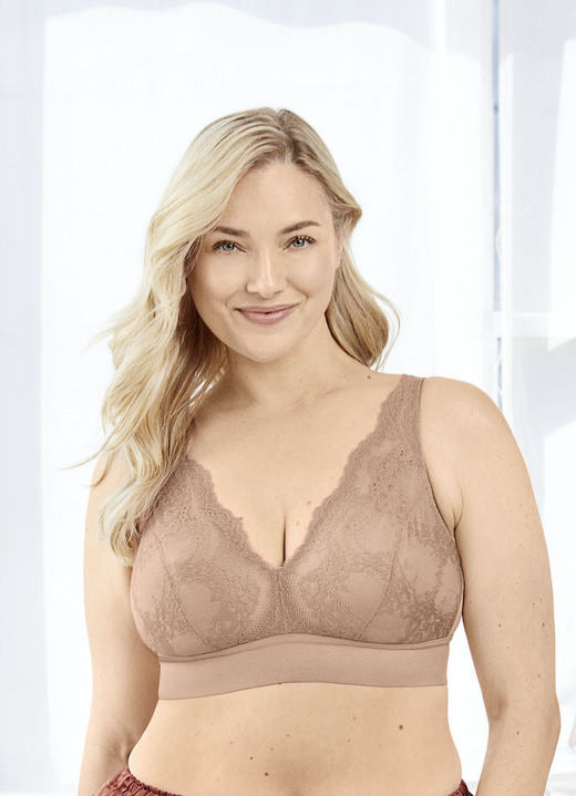 - Glamorise BH  mit Elastikspitze im Vorderteil, in Cup C, in Farbe KARAMELL Ansicht 1