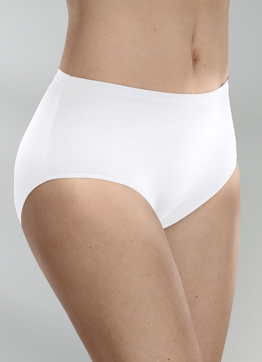 - Dreierpack Schiesser Slips mit flachen Abschlüssen, in Größe 3XL (46) bis XXL (44), in Farbe WEISS Ansicht 1