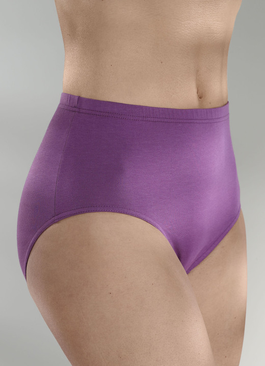 Damenmode - Viererpack Slips mit Gummizug, in Größe 038 bis 056, in Farbe BEERE Ansicht 1