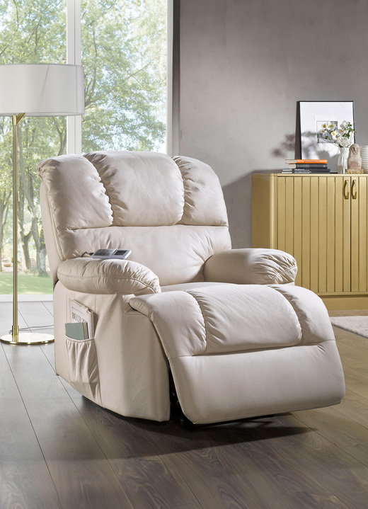 TV-Sessel / Relax-Sessel - Relaxsessel mit komfortabler Kippfunktion, in Farbe CREME, in Ausführung Relaxsessel, mechanisch verstellbar Ansicht 1