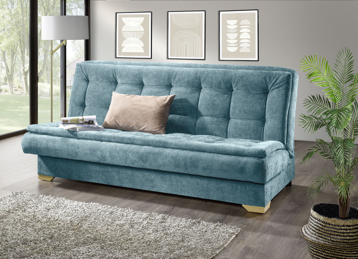 Schlafsofas - Schlafsofa mit Bettkasten für eine erholsame Auszeit, in Farbe BLAU Ansicht 1