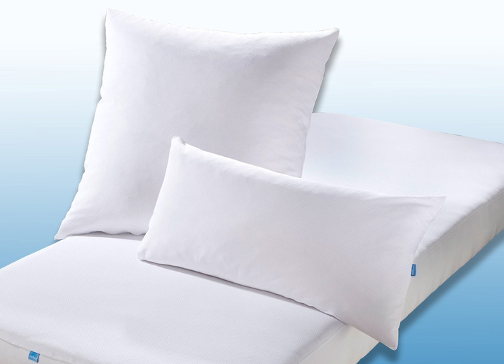 - Klimaregulierender Kissenbezug für bessere Schlafqualität, in Größe 120 (80/ 80 cm) bis 121 (40/ 80 cm), in Farbe WEISS Ansicht 1
